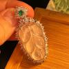 Jade White Ice Light Natural White Chalcedony Pendant Agate Pendant, Real Shot