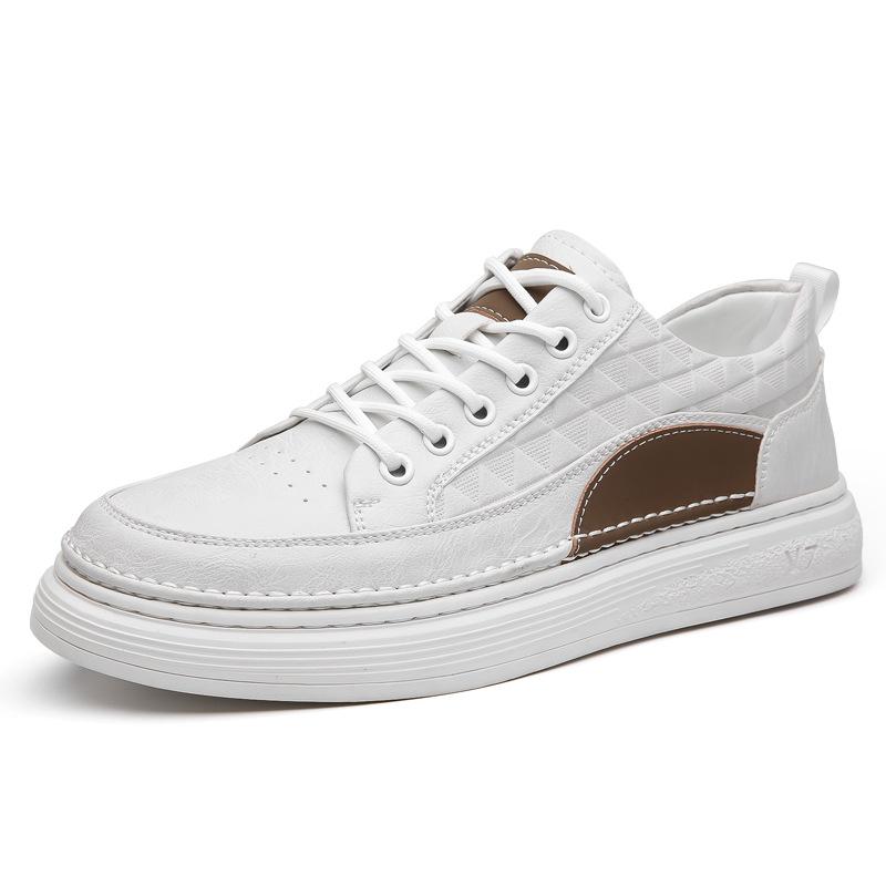 Men's shoes spring new leather men's casual leather shoes trendy fashion versatile sports shoes