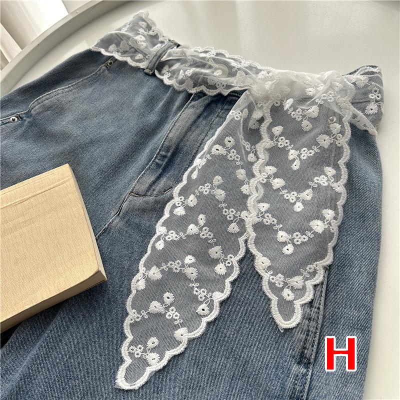 Sweet Lace Belt For Women To Match Skirts And Jeans, White Silk Belt, Long Silk Scarf, Suitable For Daily Wear