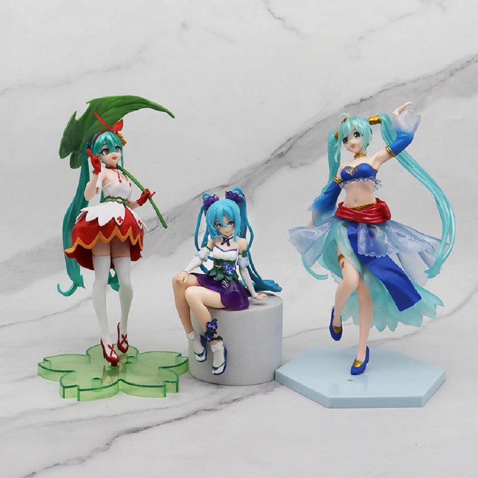 Anime Figure Wedding Dress Hatsune Miku Action Figures Kawaii Swimsuit Vocaloid PVC Collectible Statue Model Toys Girl Gifts