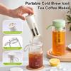 Cold Brew Coffee Pot High-Capacity Espresso Filter Bottle Cold Brewing Pot Portable Iced Brew Coffee Maker Juice Coffe Kettle
