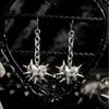 Gothic Spike Heart Chain Earrings - Dark European Love Style