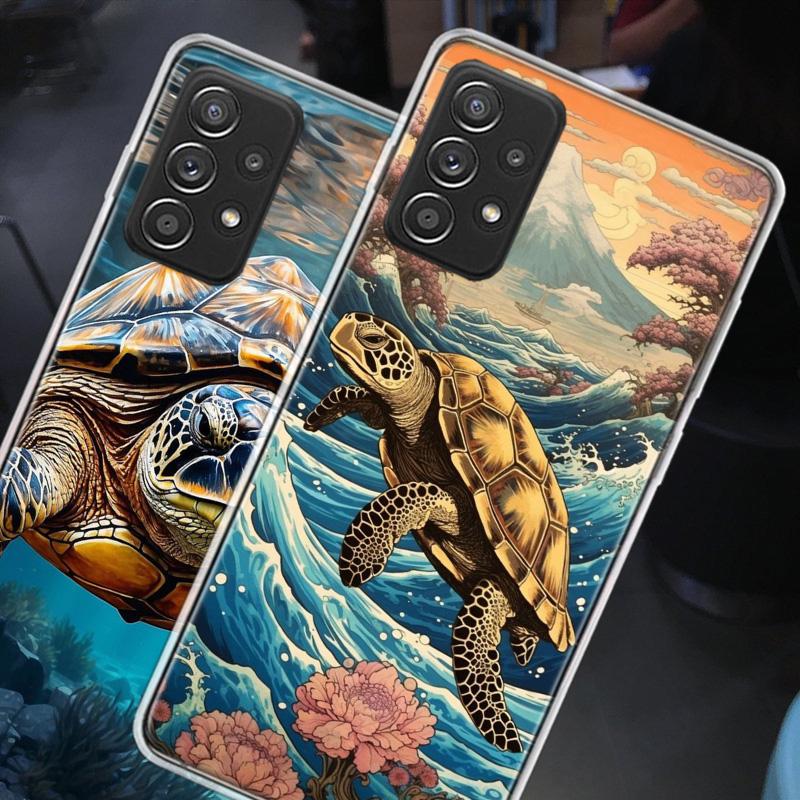 Marine Organisms, Sea Turtles, And Animals Phone Case for Samsung A54 A57 A37 A17 A14 A15 A12 A24 A34 A55 A35 A25 A52S A07 A05S