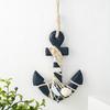 Nautical Wooden Ornament with Rope Beach Ocean Theme Wall Art Rustic Coastal Door Hanging Ornament for Bedroom Living Room Decor