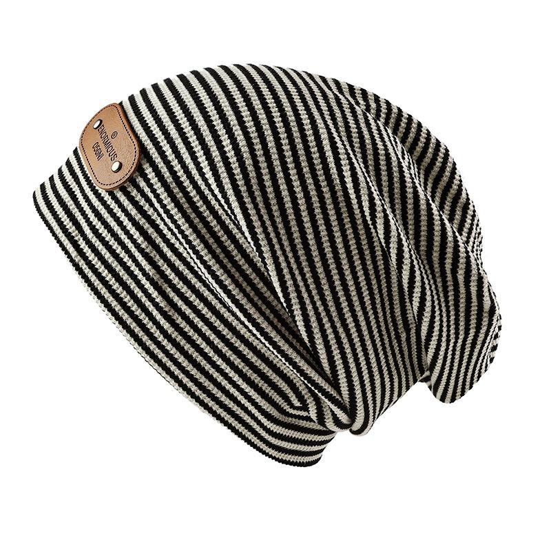 Hat Women's Versatile Striped Thin Baotou Knitted Hat Personalized Retro