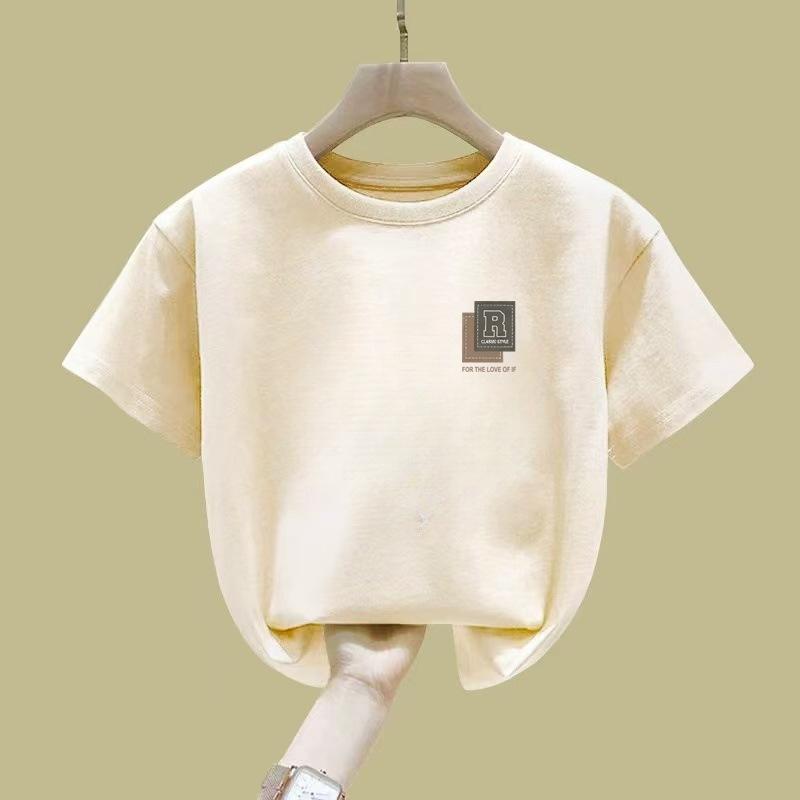 Kids Cotton Loose Short Sleeve T Shirt Summer Round Neck Top For Boys And Girls Fashion Casual Wear