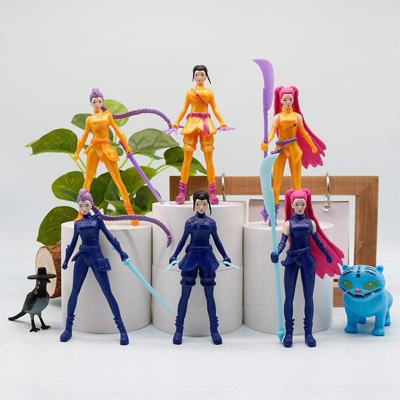 Anime Kpop Dämonenjäger Figur Modell Spielzeug Cartoon Gaming Peripheriegeräte Schreibtischdekoration Sammelfiguren Modell Spielzeug für Kinder Geschenk