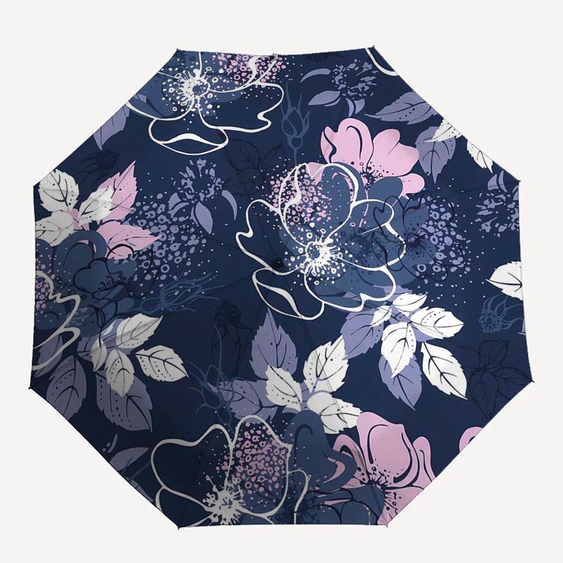 1pc Floral Pattern Design Umbrella with Plastic Handle,Suitable for All Seasons Umbrellaptys26050