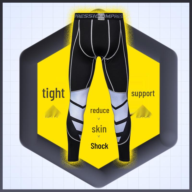 Pánské rychleschnoucí fitness legíny: Sedmibodové běžecké a basketbalové základní kalhoty