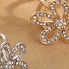 Scarf Ring Buckle And Slides for Women Rhinestone Flower Tshirt Tie Clip Floral Belt Scarf Pin Buckle for Dress Shirts Clothing Accessories