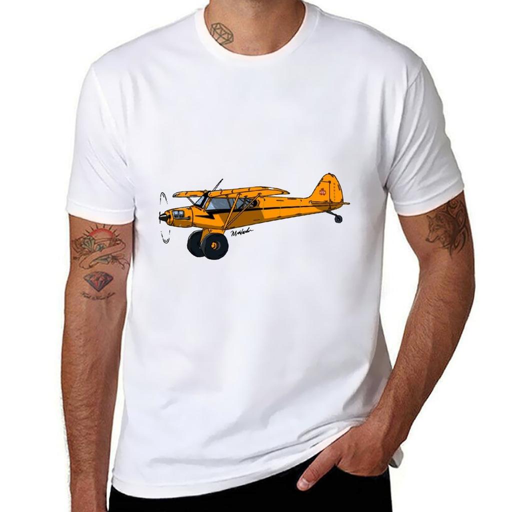 J3 Piper Cub N88157 T-Shirt Laufen Fitnessstudio Kurzarm Sport-T-Shirt