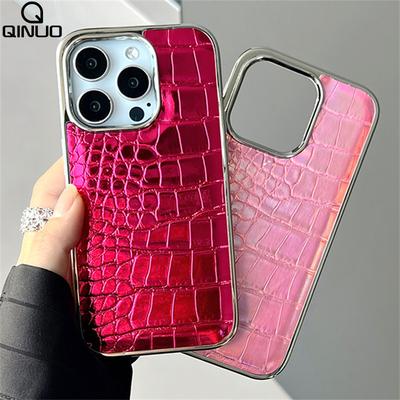 Custodia Lussuosa Colorata con Texture Pelle di Coccodrillo per iPhone 17 Air 16 15 14 Plus 13 12 11 Pro Max Placcata Antiurto