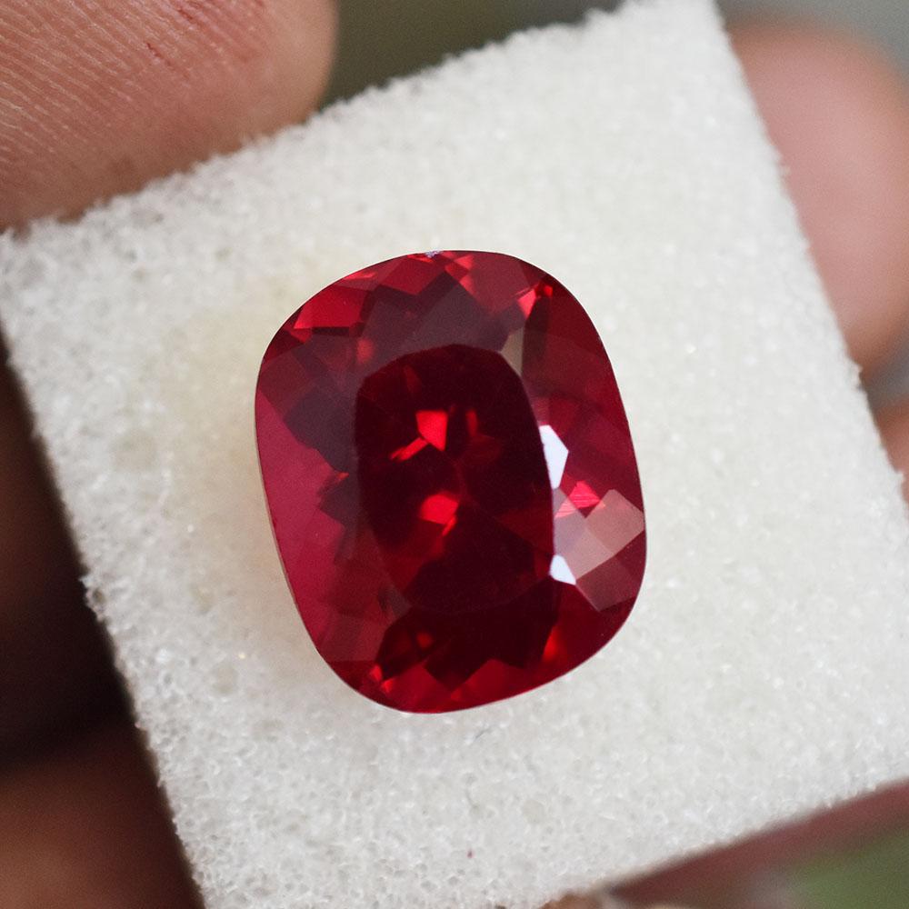 10 Ct EXQUISITE Cushion Cut CERTIFIED Natural Red Ruby Loose Gemstone