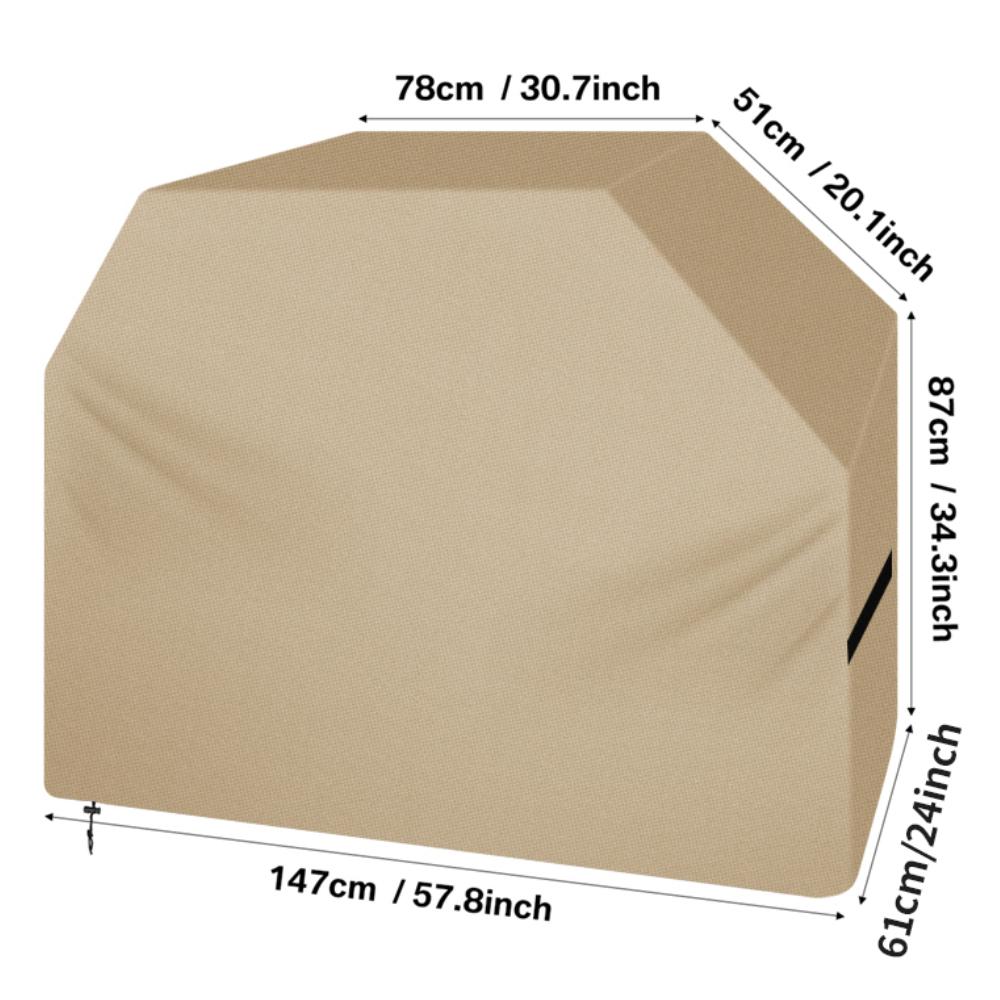 Barbecue Cover with Velcro Large BBQ Grill Cover Windproof UV Resistant 147x61x122CM 190D Heavy Duty Barbecue Gas Grill Cover
