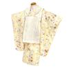 3 Years Old Girl Kimono Set Lace Cover Set Festival Peach Festival and Light Weeping Cherry [Muromachi-st.] Shichi-Go-San Doll's "Light Yellow,