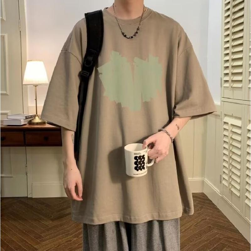 

M-5XL Мужская футболка с короткими рукавами, мужские модные брендовые футболки с большими размерами, свободные повседневные топы 5XL, модные мужские футболки с круглым вырезом