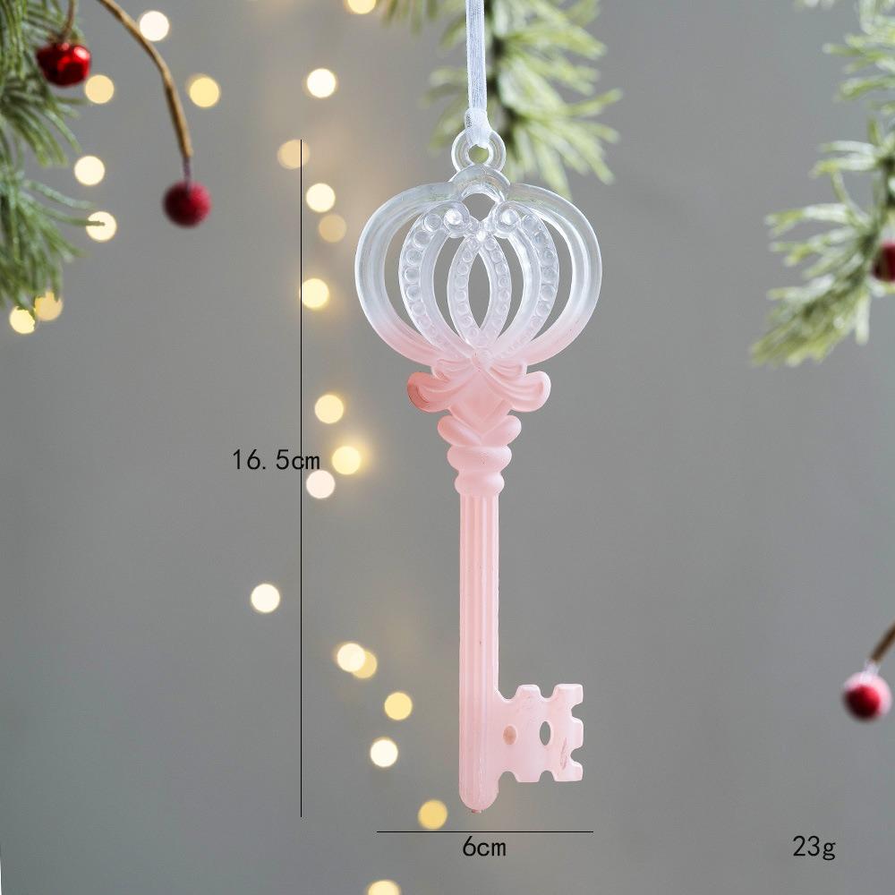 Snowflake Icicle Christmas Pendants Crystal Acrylic Christmas Tree Ornaments Happy New Year Home Table Decor Hanging Pendant