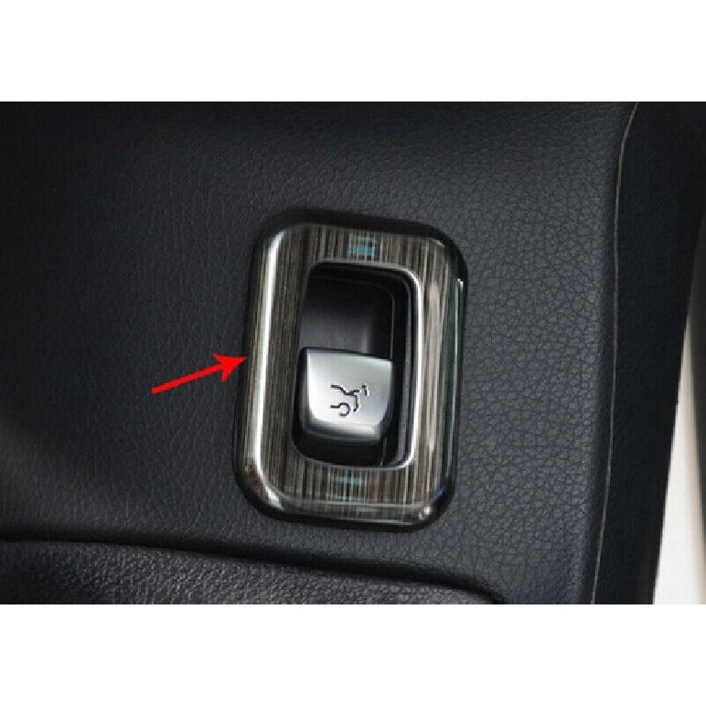 For Mercedes-Benz GLC 2016- Steel Black Tailgate Rear Door Button Cover Trim