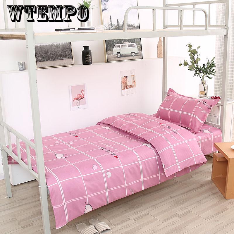 Student Dormitory Special Three-piece Bedroom Single Bedding Sheets Have Been Hooded In A Single Sleeve