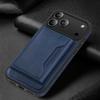 Apple 17 Pro Max Magnetischer Kartenhalter Ständer Lederhülle - Sturzsicheres Schutz-iPhone 16 Cover mit Kartenschlitz