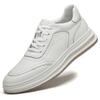 European station little white shoes men's breathable platform sports board shoes first layer cowhide fashion trend casual shoes