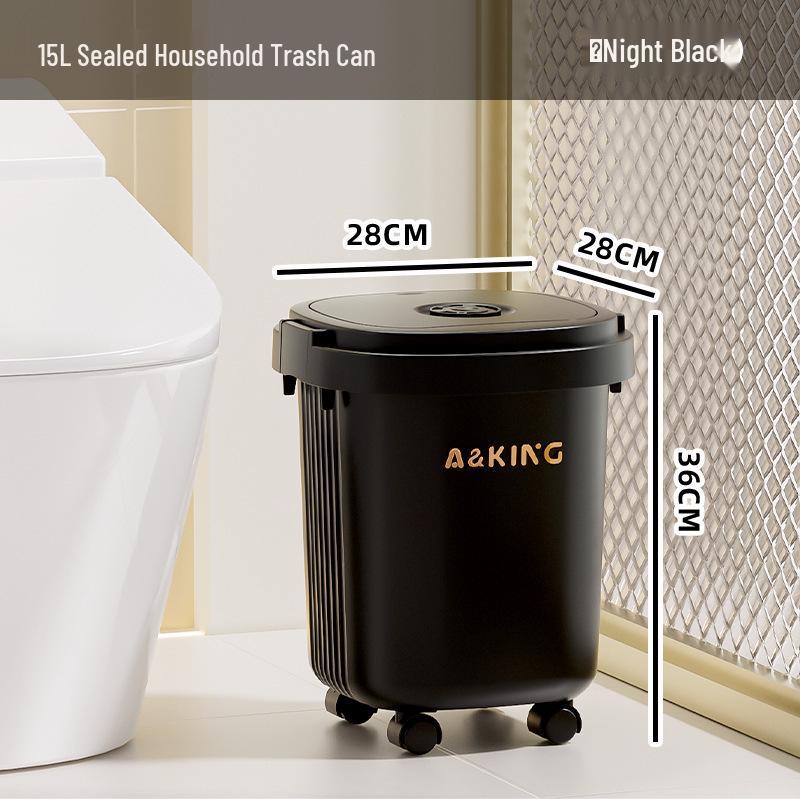 Wheeled Large Capacity Trash Bin for Kitchen, Bathroom, Office