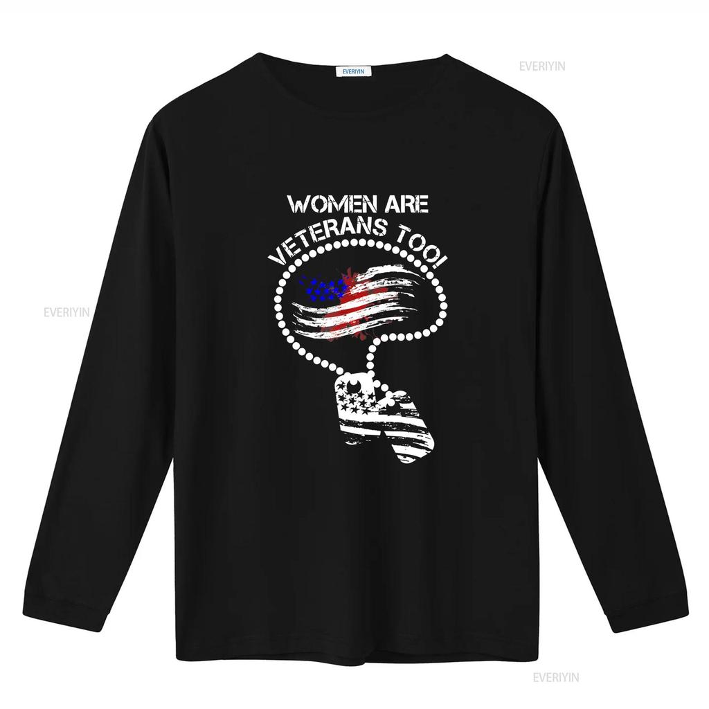 Womens Women Are Veterans Too T Shirt Black Vintage Washed Fashion Slightly Breathable Soft Graphic Unisex Homme