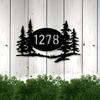 Metal Forest Address Sign Outdoor Wall Decor Custom House Number Plaque Easy Install