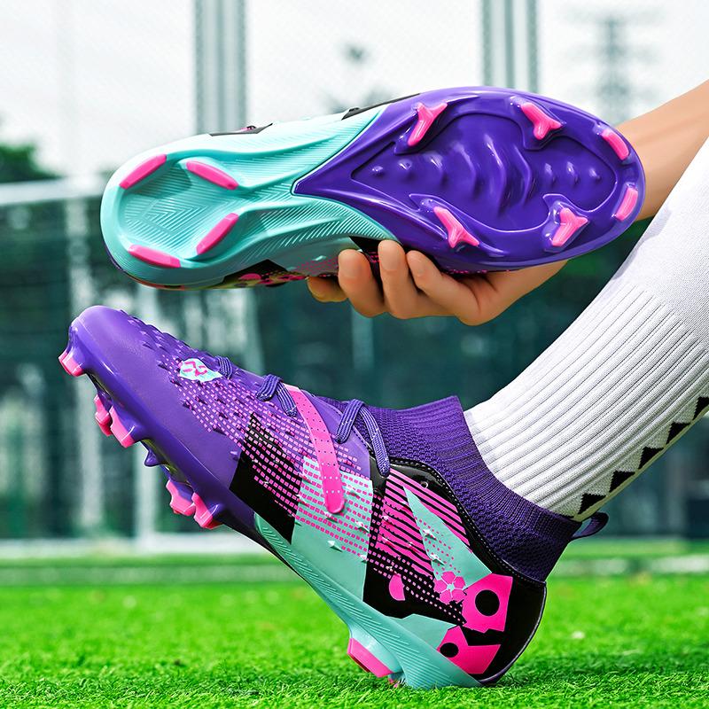 New Red Football Shoes Men Women Society Soccer Cleats Professional Training Shoes Outdoor Men's Artificial Grass Soccer Cleats