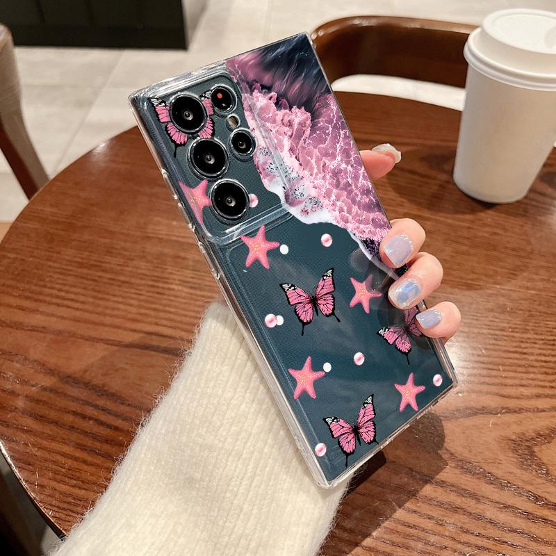 Pink Bowknot Print Case For Samsung Galaxy S26 S25 S24 Ultra S23 S25 FE A57 A17 A37 A16 A56 A55 A15 A35 A36 Soft TPU Phone Cover