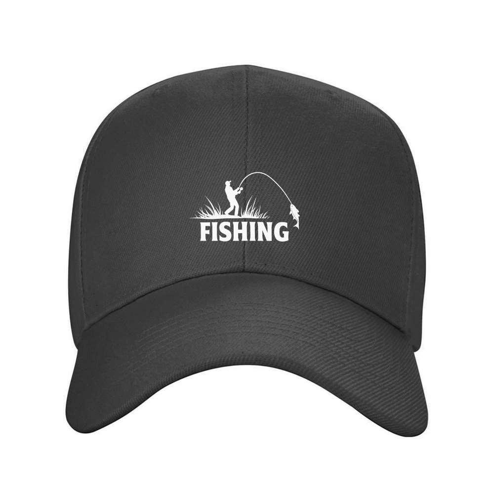 Fishing Silhouette Baseball Cap Adjustable Outdoor Sports Breathable Unisex Casual Hat