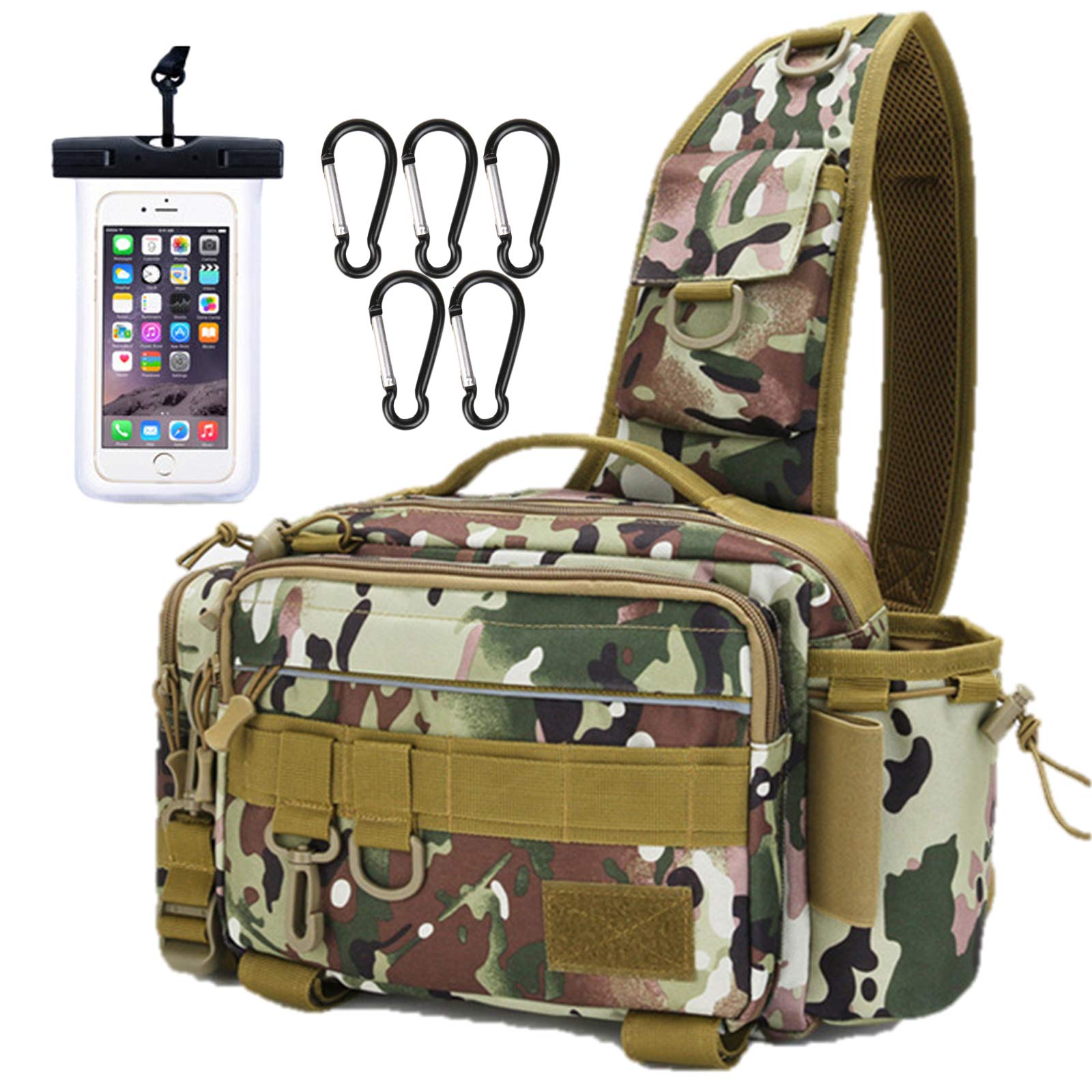 

[нда-стиль] Рибальська сумка, Сумка через плече, Багатофункціональна, Велика місткість, Сумка для снастей, Run & Gun (Камуфляж)