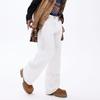 American high street trendy brand straight white washed jeans men's solid color simple loose wide leg drape long pants