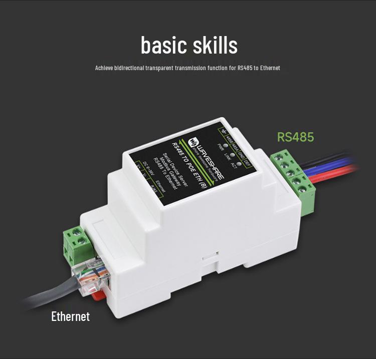 Industrial RS485 to RJ45 Ethernet Module with Multi-Host Modbus Gateway Support