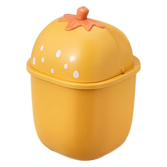 Trash Can Strawberry Pattern Multi-Purpose PP Tiny Countertop Dustbin for Home