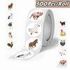 500Pcs/Roll Farm Animals Kids Rewards Stickers - DIY Scrapbooks Album Decor Sealing Label Decals