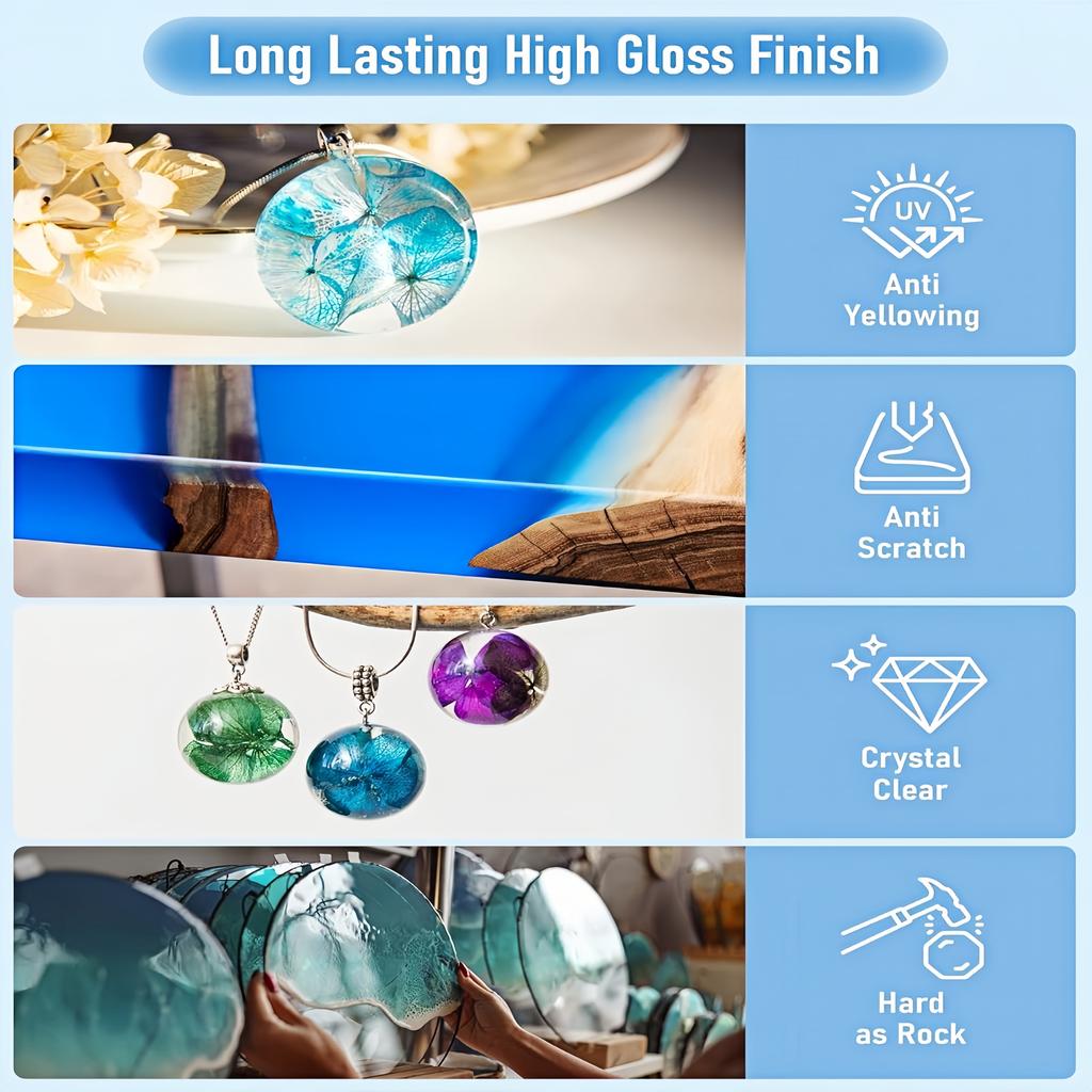 Epoxy Resin Kit 32OZStrong, Bubble-Free, Anti-Yellowing Art Resin ThatSuitable for Casting, DIY, Molds, Easy To Mix 1:1 Ratio