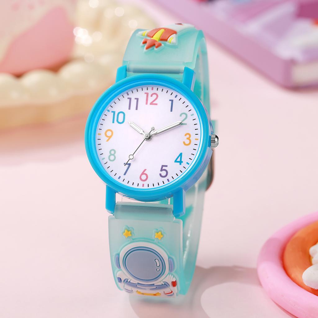 Astronaut children's watch cute cartoon color scale, suitable for daily, campus, birthday, Christmas gifts
