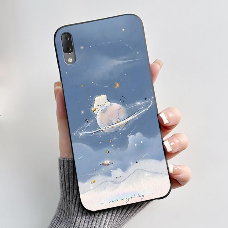 Hülle Für Sony Xperia L3 L4 Hülle Ästhetisch Mode Niedliche Katze Astronaut Schwarz Weiches Silikon Matt Stoßfest Rückabdeckung Stoßfänger