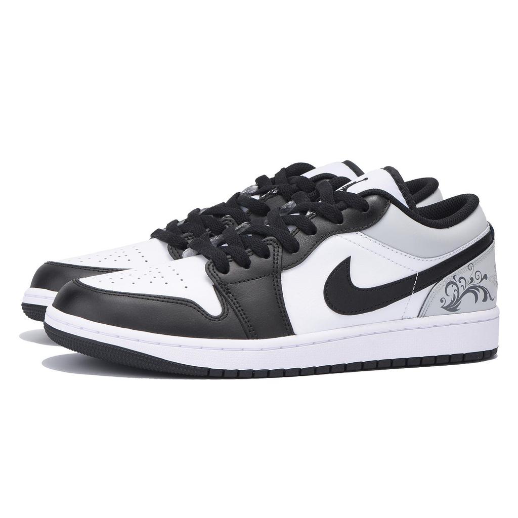 Jordan Air Jordan 1 Vintage Basketball Shoes Men's Low top Black/Gray/White 553558-132(Team32-)