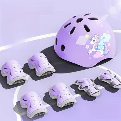 Kinderschutzausrüstung Helm Ellbogen- und Knieschoner für Mädchen im Alter von 3 4 5 6 7 8 9 10 11 12 Jahren Jungen Geeignet für Rollschuhfahren und Skifahren