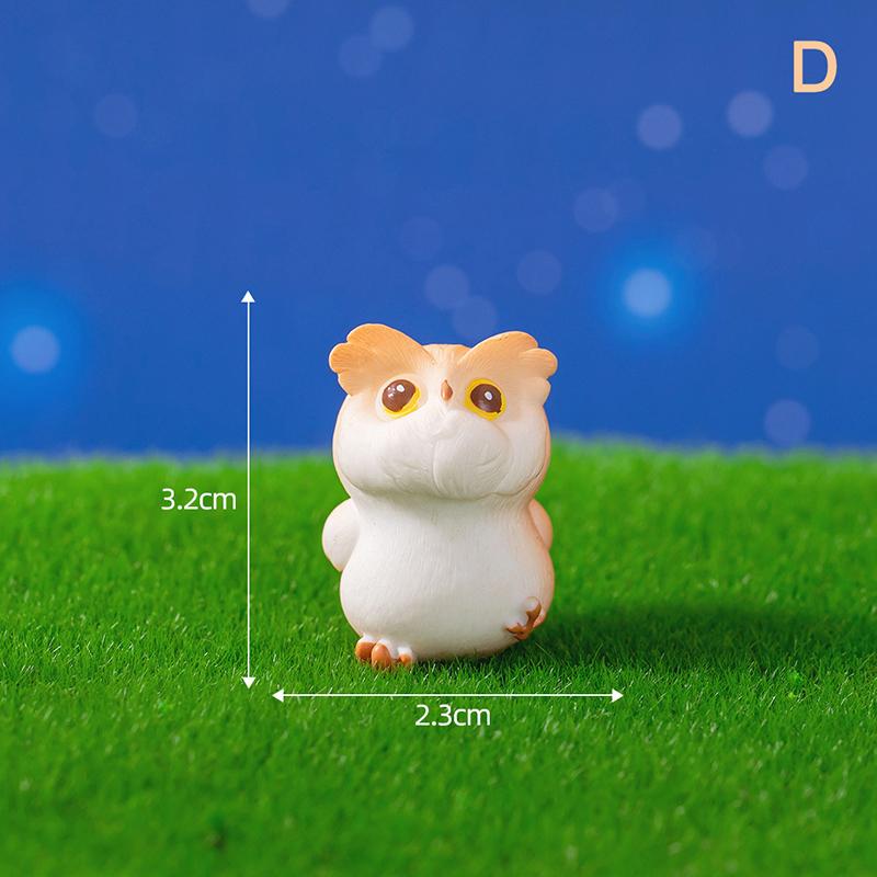 Mini Resin Owl Statue Micro Landscape Decoration For Car Home Desktop Ornaments