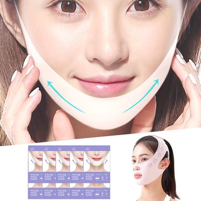 Loloskinny Two-Step Hydrogel Chin V-Line Collagen Mask Pack + Lifting Band, 1 Pack, 11 Pieces
