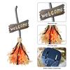Animated Floating Witch Broom 28" Halloween Magic Dancing Broom Light Up Moving Broomstick with Sound for Haunted House Floor Decor