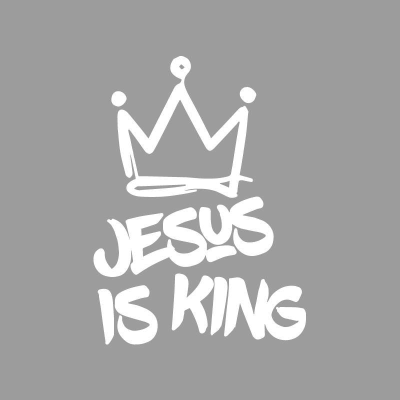 Jesus is King and wears a crown creative&funny stickers for cartoon fans&lover,high quality for car trucks motorcycles & laptops