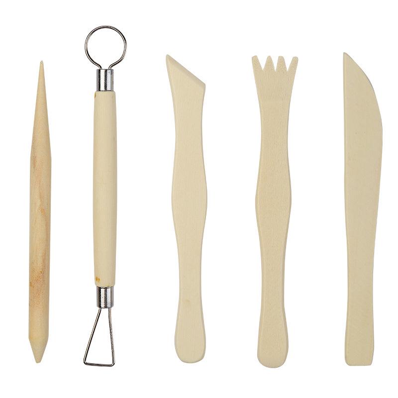 Ensemble d'outils de modelage en argile de poterie en cinq pièces pour sculpture DIY