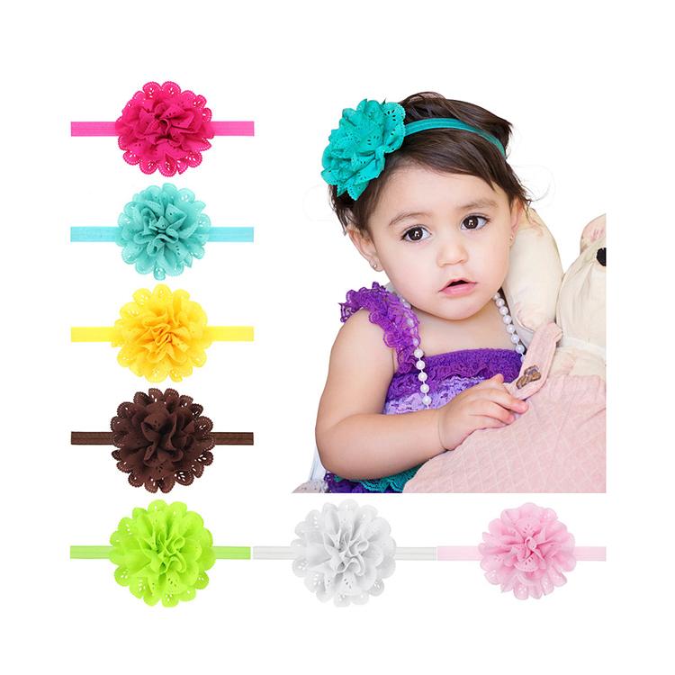 Kids Baby Headwear Hollow Lace Flower Headband Elastic Hair Band Accessories