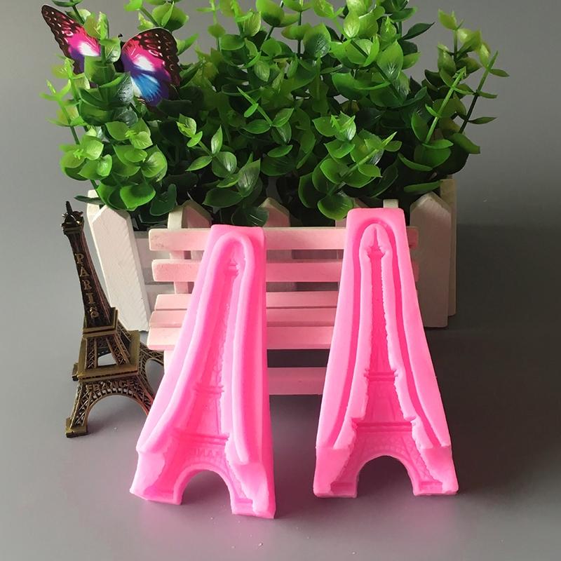 New 2pcs 3D Eiffel Tower Silicone Mold Fondant Molds for DIY Cake Decorating Tools Cake Moulds Soap Mold