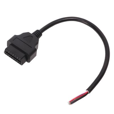 3Pcs 30cm OBD2 Cable Adapter 16Pin Male To Color Bare Wire Diagnostic Extension Cord Connector for