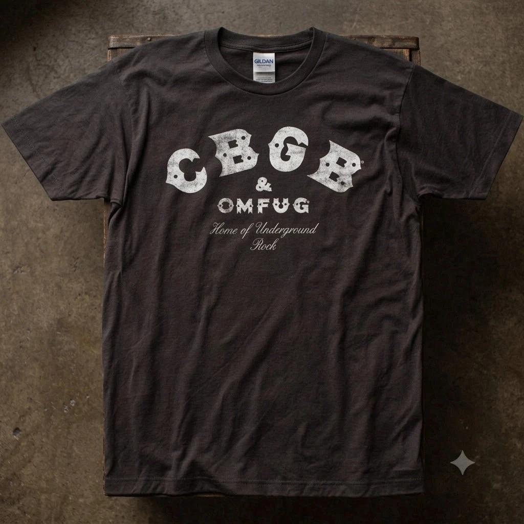 HOT!!! CBGB Distressed Logo Black Mens T Shirt Punk Club Tee Free Ship XS